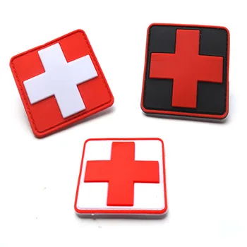 PVC pleistras raištį medicinos gelbėjimo Raudonojo Kryžiaus skyrius moralę karinės pleistrai emblemos drabužiai drabužiai 6*6CM