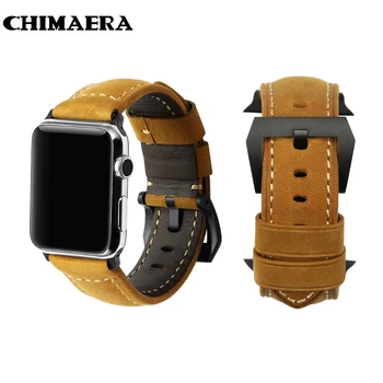 CHIMAERA Derliaus Originali Veršiuko Oda Iwatch Žiūrėti Diržu, Apple Watch Bracele 38mm Mens Apple kišeninių 42mm