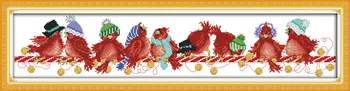 Kalėdų paukščiai (2) Atspausdinta ant Drobės DMC Skaičiuojamas Kinijos Kryželiu Rinkiniai spausdinti kryželiu Siuvinėjimo rinkinys Rankdarbiams