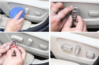 ABS Chrome Automobilio Sėdynės Reguliavimo Jungiklis Mygtukas Padengti Apdaila Už 