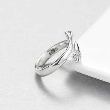 Naujas dizainas 925 sterlingas sidabro kūrybinė asmenybė apimti meilės žiedai pora ginklų žiedą žiedai gražūs papuošalai dovana