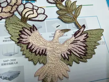 Oro paukščių geležies adhesiver Phoenix paukščių derinys siuvinėjimo nėrinių audinys pasta audinio aplikacijos pleistras