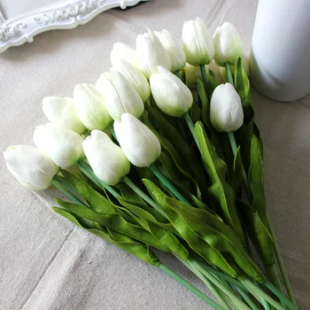 Tulpių dirbtinės gėlės mini puošyba netikrą tulpių puokštė vestuvių apdaila namo apdaila
