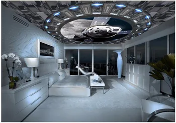 WDBH pasirinktinius nuotraukų 3d lubų freskomis tapetai Erdvėlaivis, erdvę planetos namų dekoro 3d sienų freskomis tapetai gyvenimo kambario sienos 3d