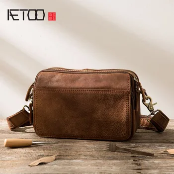 AETOO Naujas krepšys Japonijos retro odinės piniginės, odiniai laisvalaikio vyrai maišelį vyrų maišelį pečių maišą