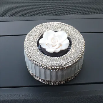 Camellia automobilių kvepalai seat automobilių apdailos prekių deimantų kristalų mielas moterų prietaisų skydelio dekoracijas Automobilių stiliaus Oro Gaiviklis