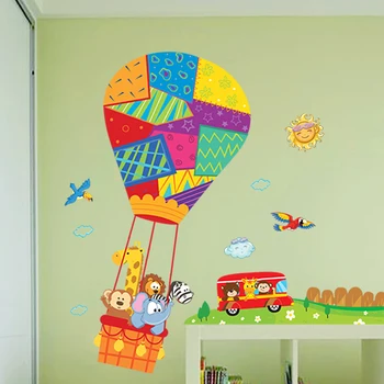 Darželio sienų apdailai balionas lipdukas miegamasis vyrų mergina vaikų kambario animacinių filmų gyvūnų Nuimamas Sienų Lipdukai