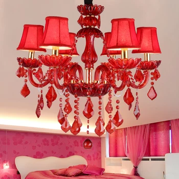 Aukštos Kokybės Raudona K9 Kristalų Liustra Blizgesio Krištolo Sietynai Šviesos Blizgikliai De Cristal Šviestuvo LED Villa Raudona Lempa