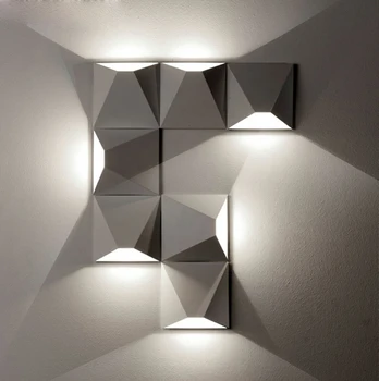 LED Modernios Geometrinės Geležies Akrilo Juoda Balta 