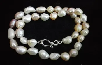 Moterų Papuošalai 10-11mm baltos, rausvos, violetinės, sumaišyti baroko perlas karoliai tikras natūralus perlas kultūringas gėlavandenių perlų