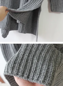 Geros kokybės megztinis moterims, pavasarį, rudenį, žiemą 2017 feminina apranga plonas naujos prarasti ilgai pilka megztiniai megztinis moteriška A1767