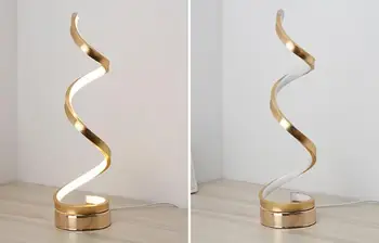 Kūrybinis Dizainas Modernus Spiralinis Akrilo Stalo Lempos, Apšvietimo, Vestuvių Dekoratyvinis LED Stalinis Žibintas Spiralės Dizaino Prabangūs 24W
