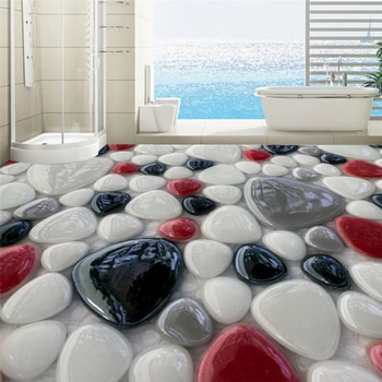 Beibehang Užsakymą 3D grindų lipdukai Kūrybos 3D spalvų akmens, grindys, grindų filmas gali būti didesnis dešimt kartų tapetai