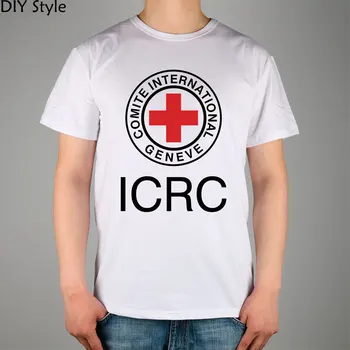 RAUDONOJO KRYŽIAUS T-shirt medvilnės Lycra viršų Mados Prekės ženklo marškinėliai vyrams nauji aukštos kokybės