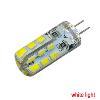 [ 10vnt/lot ] LED Lemputė G4 DC12V 1.6 W SMD3528 24leds Whie / Šiltai Balta LED lemputes, lempos