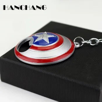 DC Comics Papuošalai Keršytojas Pobūdžio Kapitonas Amerika Shield Keychain 2 Naudoti Baras Alaus Butelio Atidarytuvas&Key Ring Raktų pakabukai