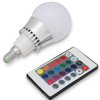 Reali Galia 85-265V RGB LED Lempa 10W 3W E14 E27 led Lemputės Lemputė su Nuotolinio Valdymo led apšvietimas nemokamas pristatymas