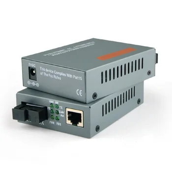 1 Pora HTB-GS-03 A/B Gigabit ethernet Optinio Pluošto Media Converter 1000Mbps Vienos rūšies Vieno Pluošto SC Uosto Išorinis Maitinimo šaltinis
