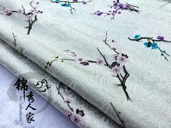 Damask slyvų audinio kostiumas Hanfu kimono šilko satino COS Tangzhuang Qipao švenčių vyresnysis audinio/100cm*90cm