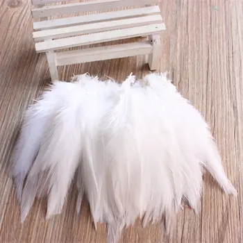 50pcs balta gaidžio plunksna karšto pardavimo drabužių PASIDARYK pats apdailos 10-15cm/4-6 colių