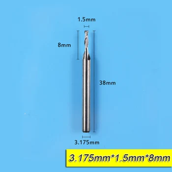 XCAN 10vnt 1,5 mm volframo plieno, 2 fleita Pabaigos Staklėse pjovimo ilgis 7/8mm CNC Maršrutizatorius bitai 3.175 karka už pjautine mediena/plastikas