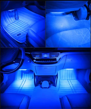 Naujų Automobilių Dekoratyvinis Atmosfera Lempa, LED Salono Grindų Žiburiai 