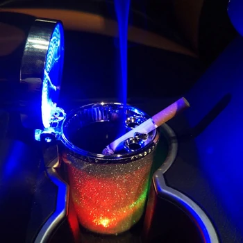 Automobilio Peleninę su LED Šviesos Cigarečių, Cigarų, Pelenų Plokštelės Konteinerių Dūmų, Pelenų Cilindrų Dūmų Puodelio Laikiklis Laikymo Taurė