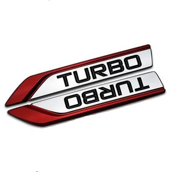 Dsycar 1 pora 3D Metalo TURBO Automobilių Lipdukas Logotipas Ženklelis 