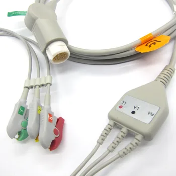 Ekg kabelis su 3leads įrašą ir 12pin lizdas mindray PM5000/6000 paciento monitoriaus