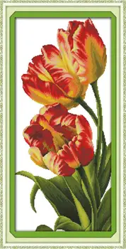 Tulip Gėlių DMC Kryželiu 