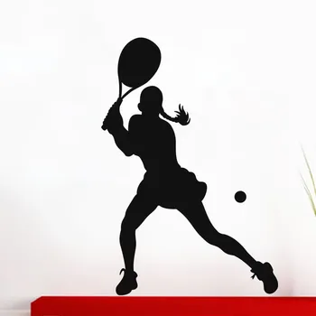 Aštri Moterų Teniso Žaidėjas Sienos Lipdukas Vinilo Nuimamas Sienų Lipdukai Namų Dekoro Kambarį adesivo de parede Dailės Freskos ZA214