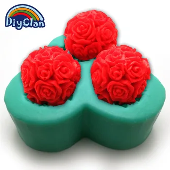 3D maisto kokybės silikono formų skirti tortas dekoravimo vestuvių dervos žvakių forma rožių kamuolį silicio rankų darbo muilas pelėsių S0236HM20