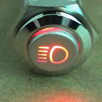 EE paramos 16mm Raudonos Šviesos Jungiklis Važiavimo Žibintai Rūką LED Žibintai Mygtukas Jungiklis ON/OFF XY01