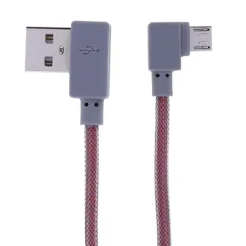 0,3 m Micro USB Įkrovimo Kabelis Dviguba Alkūnė 90 Laipsnių Teisę Micro USB Pintas Įkrovimo Duomenų Sinchronizavimo Kabelis, skirtas 