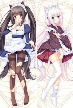 Japonų Anime galgame neko para seksualus gyvūnų ausis mergina chocolat & vanilla sayori kūno Užvalkalas Kačių Rojus Dakimakura