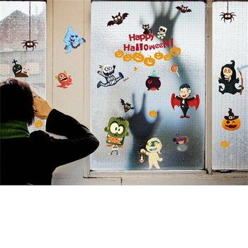 Laimingas Halloween Vinilo Sienos Lipdukai Vaikams Kambariai Lango Fone, Namų Dekoro Plakatas Freskos Dokumentus Helovinas Apdailos