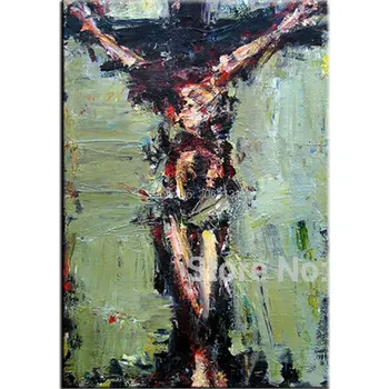 Rankomis dažyti Jėzus aliejaus tapybai didįjį penktadienį, Kristaus drobė sienos menas abstraktus religijos drobė nuotrauką Jėzus ant kryžiaus