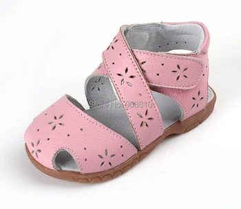 Merginos basutės natūralios odos minkštas vaikiška avalynė rožinė uždarytas toe vasaros batai Romos sandalai gėlių išpjovos už bebe enfantil