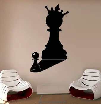 Chessman Vinilo Sienos Lipdukas, Vaikų Kambario Nuimamas Šachmatų figūrą, Interjero žaidimų Kambarys, Sporto Sienų Lipdukai Namų Dailės Freskos 