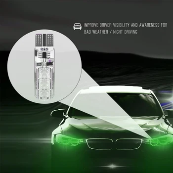 2x led posūkio signalo motociklo led t10 w5w 3smd 5050 rgb led automobilių pleišto pusėje šviesos lempa lempa+nuotolinio valdymo pultas