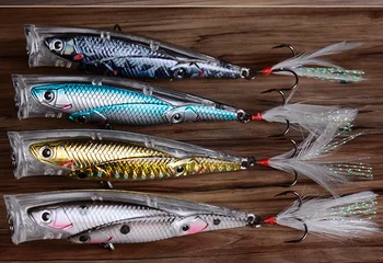 Naujojoje laidoje, 8 spalvų Kieto paviršiaus plastiko popper jaukų, žvejybos mokyklos Suku masalas 10cm /14G jūros žaidimas žvejybos Poper Plaukiojantieji