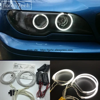 HochiTech BMW E46 kabrioletas reorganizavimas xenon Itin Ryškios Dienos Šviesos CCFL Angel Eyes Demonas Akis Rinkinys Šiltai Balta Halo Žiedas