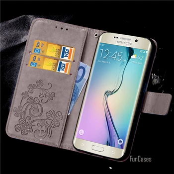 Padengti Samsung Galaxy S6 G9200 s6edge Piniginės Flip Stiliaus Odinis dėklas Su Kortelių Lizdai Mobilųjį Telefoną Atvejais, Samsung S6 S 6 Kraštas