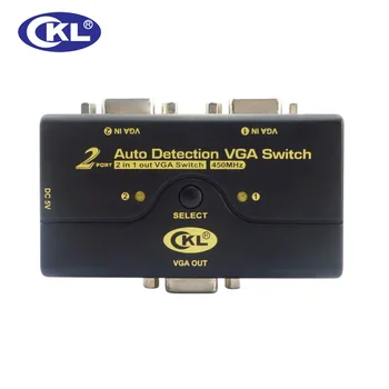 VGA Jungiklis 2 in 1 su Auto Aptikimo, 1 Ekranas 2 Kompiuteriai Switcher Paramos 2048*1536 450MHz USB Powered CKL-21A