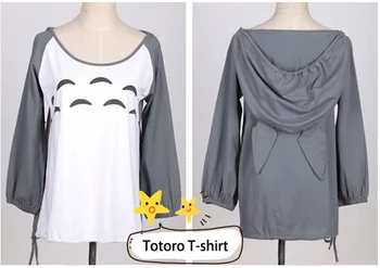 Super Mielas! Mano Kaimynas Totoro marškinėliai moterims moterų, mergaičių drabužiai gobtuvu marškinėliai anime cosplay kostiumų Viršūnes & Tees