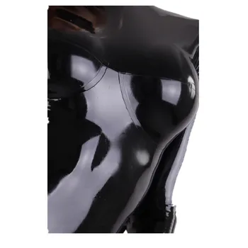 Sexy juoda latekso moterų catsuit net kojinės krūtinės trijų dimensijų dizaino plius dydis Jumpsuit Pritaikyti Paslaugos