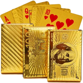 EURO USD Atgal Aukso Kortų Kaladę Plastiko Aukso Folija Pokerio Magic Card Patvarus, atsparus Vandeniui Korteles Arti Gatvės Magija Gudrybės