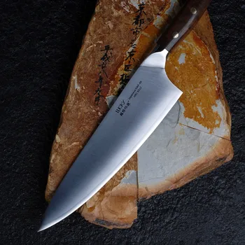 Japonų stiliaus Laimė-40 Plieno virtuvės šefo peilis Sandiron medienos rankena mėsos chopper peilis nemokamas pristatymas 28