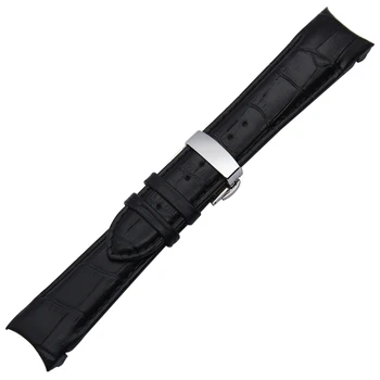 Lenktas Galas natūralios Odos Watchband +Priemonė T035 Dizaineris Žiūrėti Juosta Drugelis Užsegimas Dirželis Riešo Apyrankę 22mm 23 mm 24mm