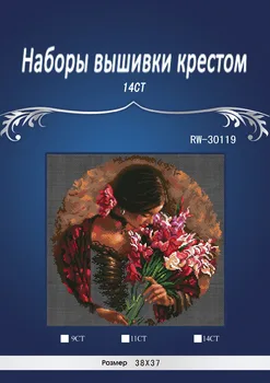 N4th 38x37cm, 14CT premium skaičiuojami kryželiu rinkinys Vasaros Kvepalų mergina ir gėlių matmenys 35315, panele, moteris gėlių